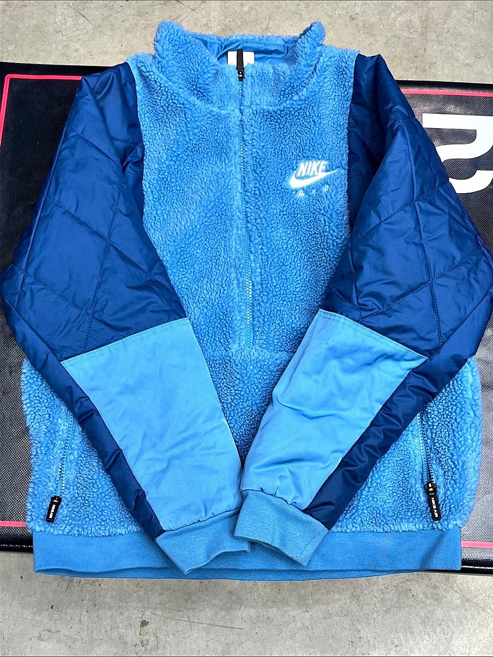Nike Sportswear Faux Sherpa Jacket Blue Size XL